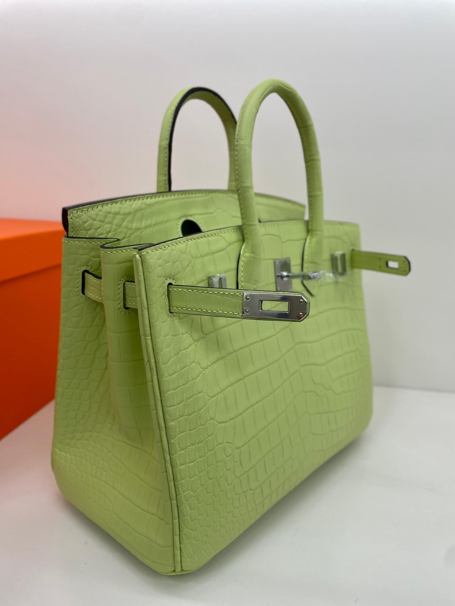 25 Imported matte crocodile sprout green three skins made of handmade wax thread👛👛