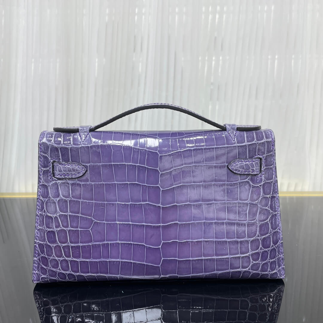 First generation 22 cm high-gloss Nile crocodile leather hand-stitched with wax thread💕