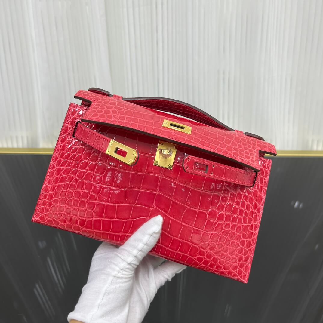 Imported high-gloss American alligator belly first generation 22cm gold buckle, handmade wax thread💕