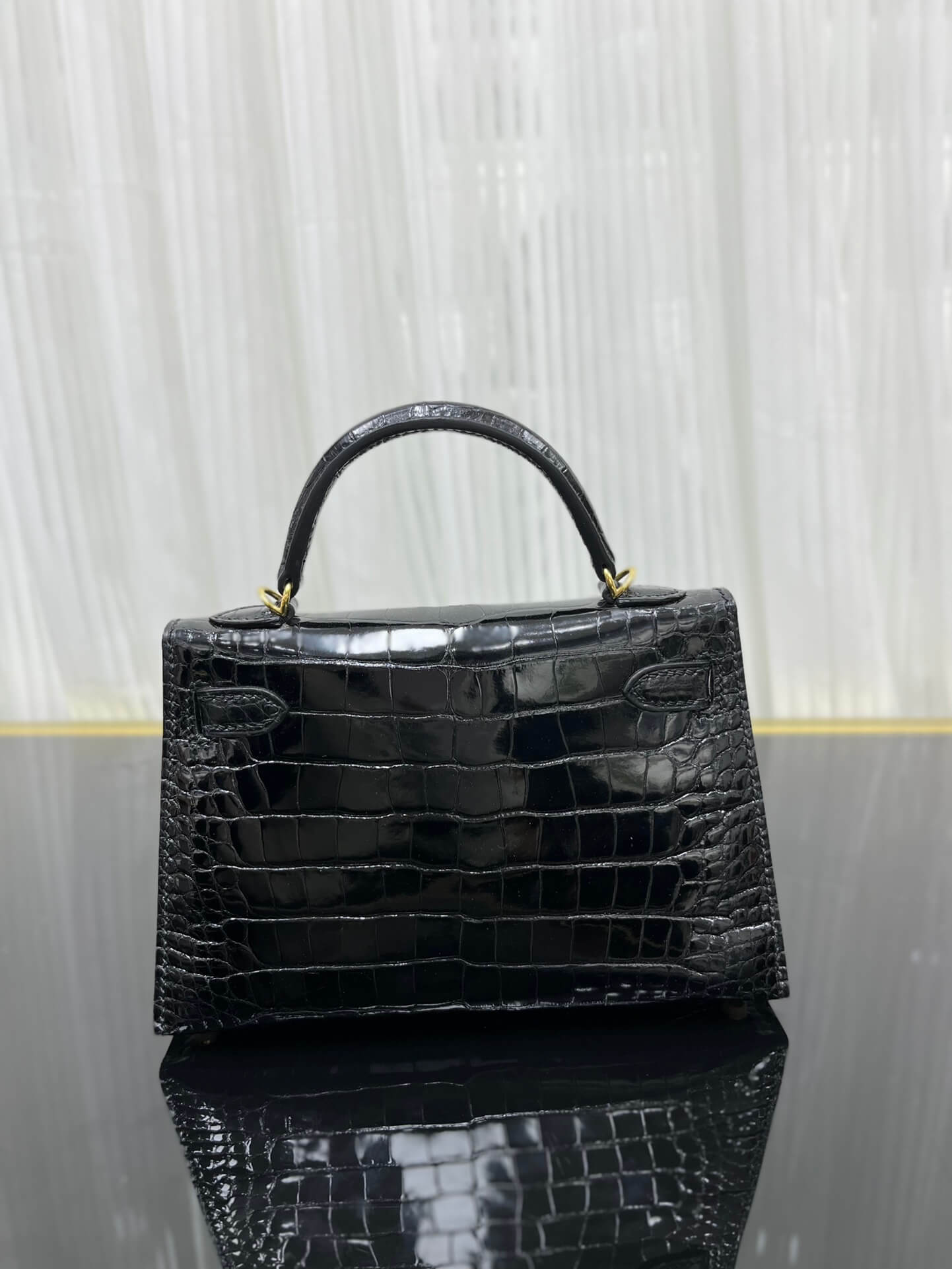 Imported American high-gloss crocodile leather second generation 19cm hand-stitched wax thread💕
