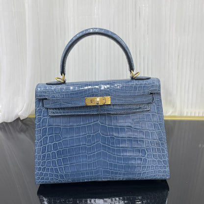 kelly25 Nile crocodile high-gloss crocodile leather handmade wax thread✨✨