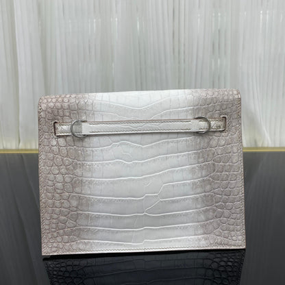 Imported crocodile matte belly Kelly Danse Himalayan white dance bag size; 22X17X7💕