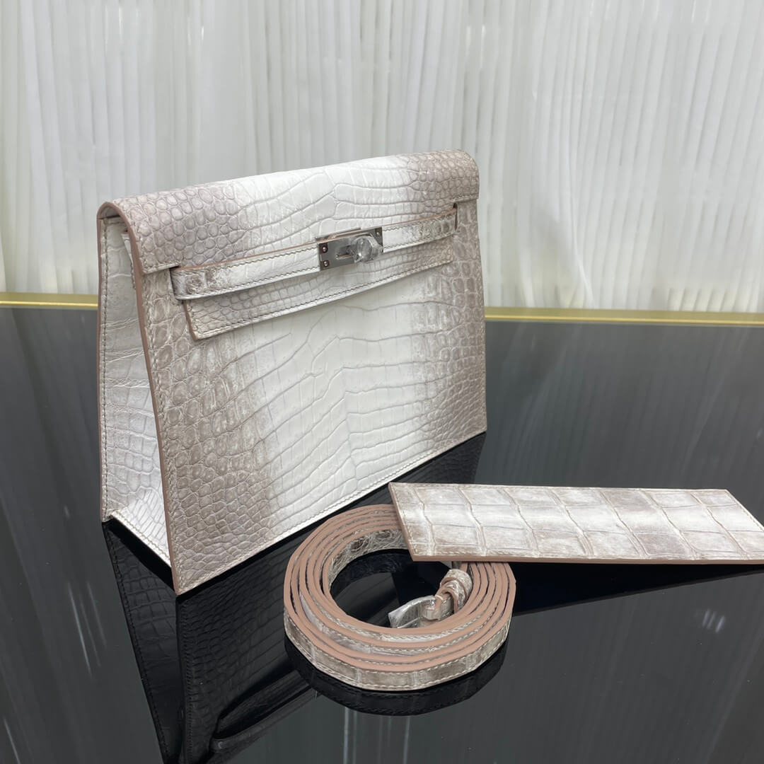 Imported crocodile matte belly Kelly Danse Himalayan white dance bag size; 22X17X7💕