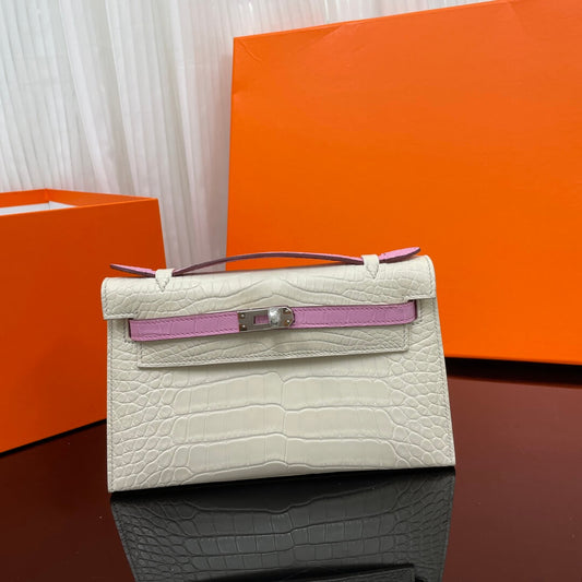 Kelly kelly first generation 22 cm imported American matte crocodile leather hand-sewn wax thread💕