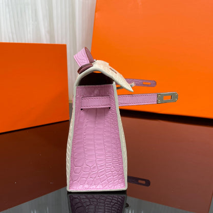 Kelly kelly first generation 22 cm imported American matte crocodile leather hand-sewn wax thread💕
