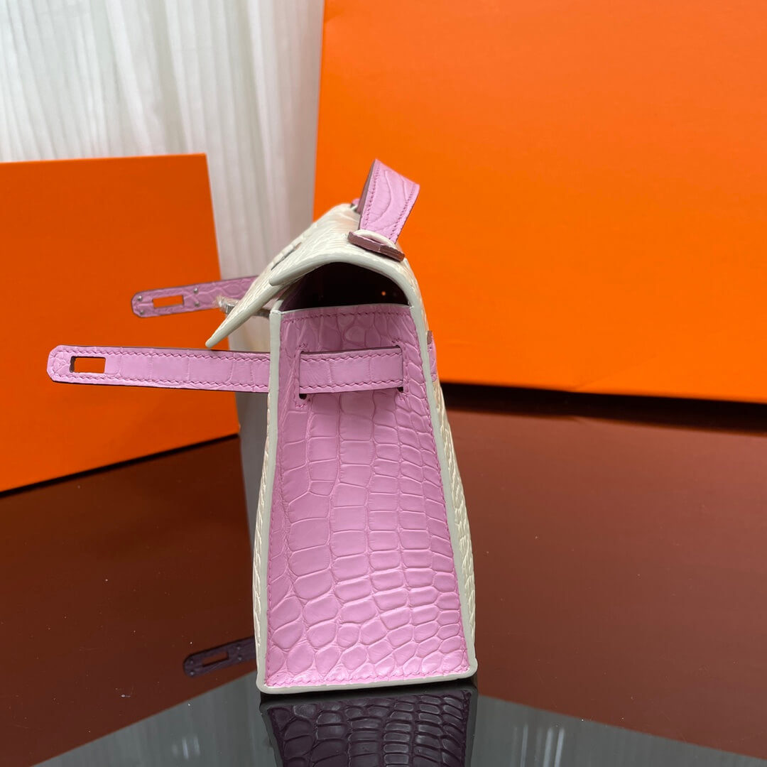 Kelly kelly first generation 22 cm imported American matte crocodile leather hand-sewn wax thread💕
