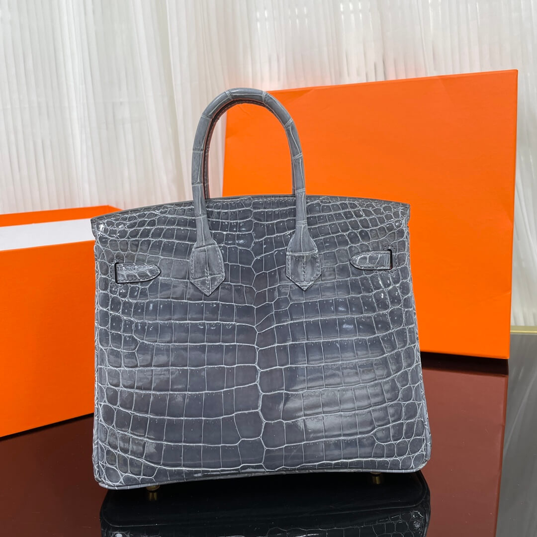 Birkin25 Nile high-gloss crocodile skin three-piece cut, hand-waxed thread👛👛