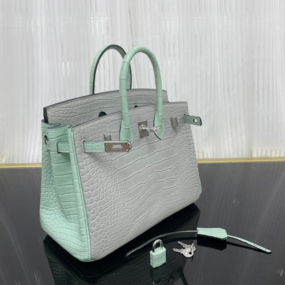 birkin25 American crocodile skin matte three skins cut, hand waxed thread👛👛
