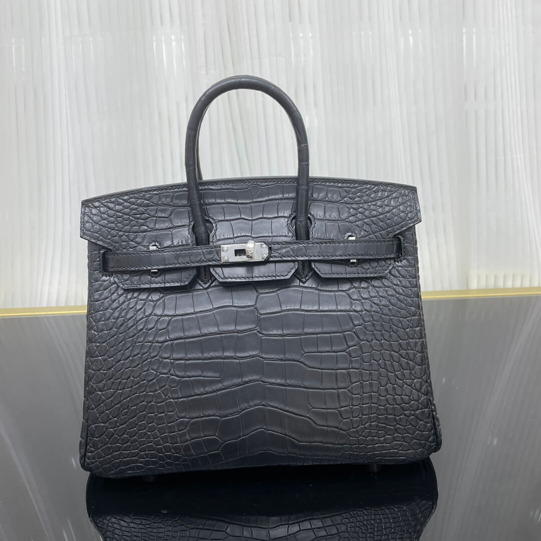 birkin25 American crocodile skin matte three skins cut, hand waxed thread👛👛