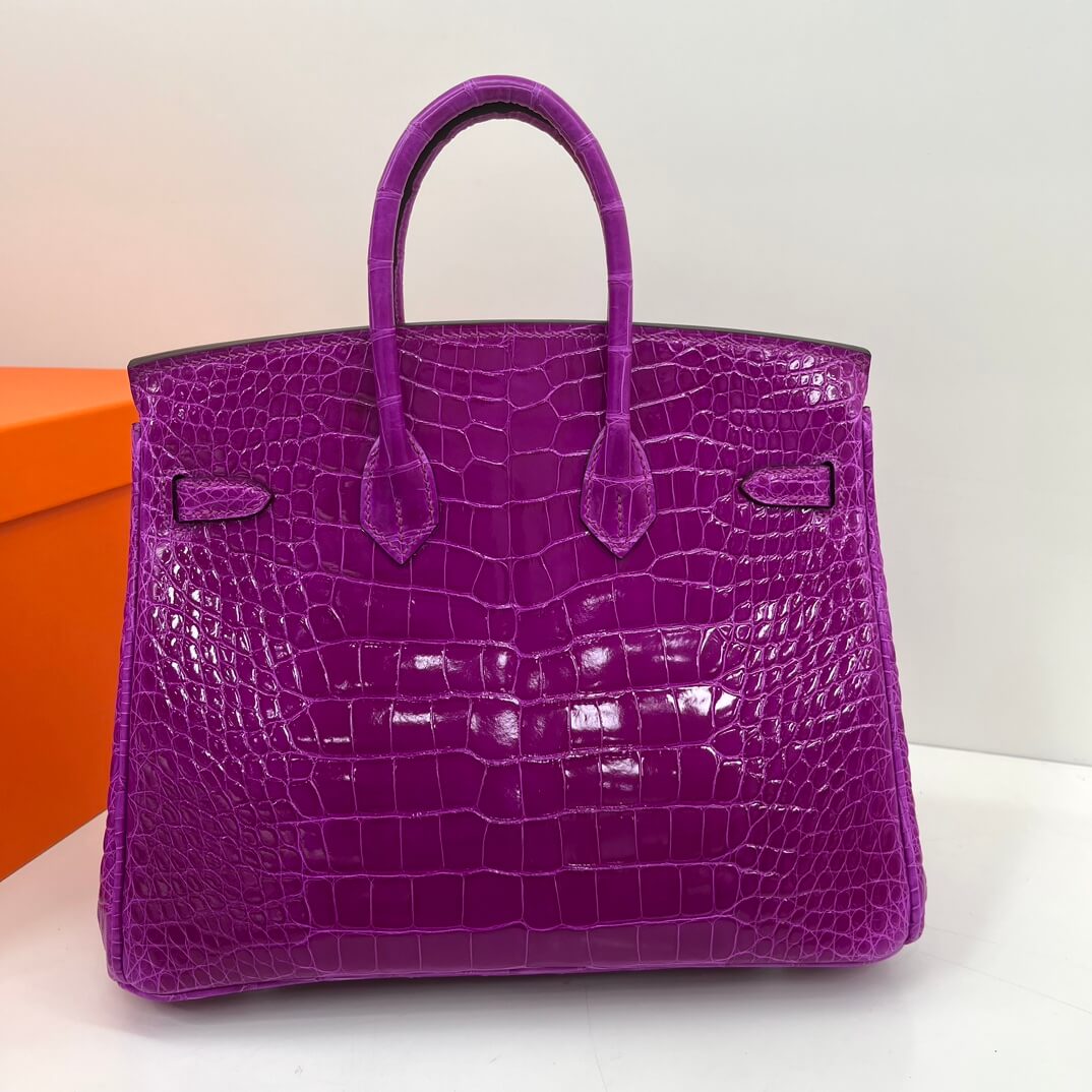 Birkin25 imported American high-gloss crocodile skin made of three skins, hand-waxed thread👛👛