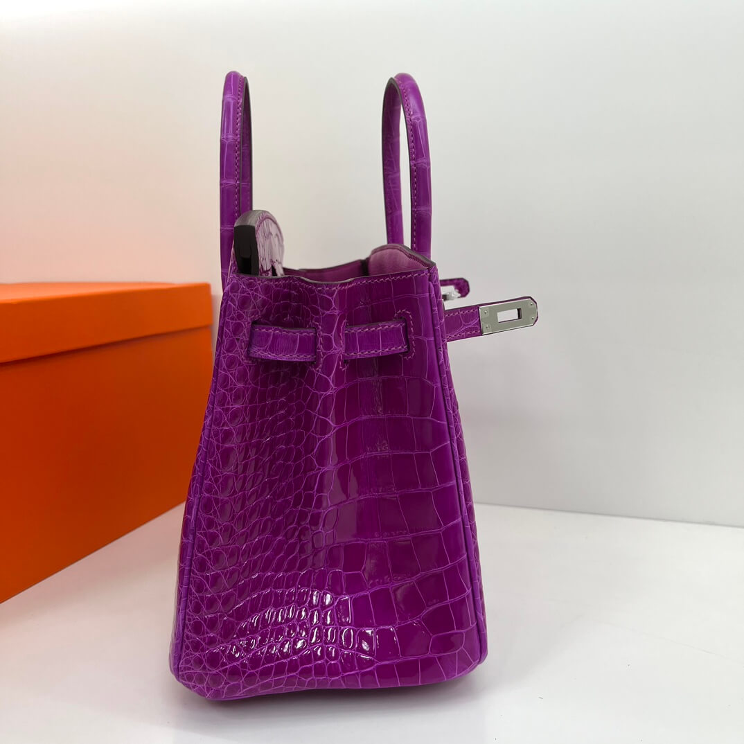 Birkin25 imported American high-gloss crocodile skin made of three skins, hand-waxed thread👛👛