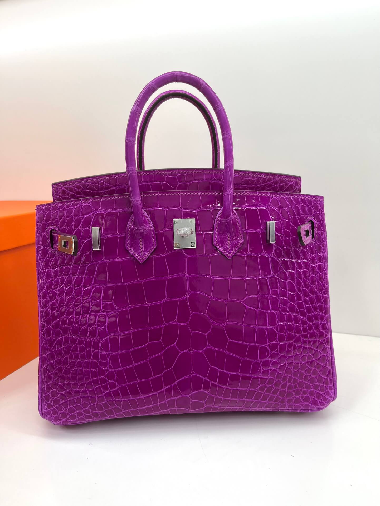 Birkin25 imported American high-gloss crocodile skin made of three skins, hand-waxed thread👛👛