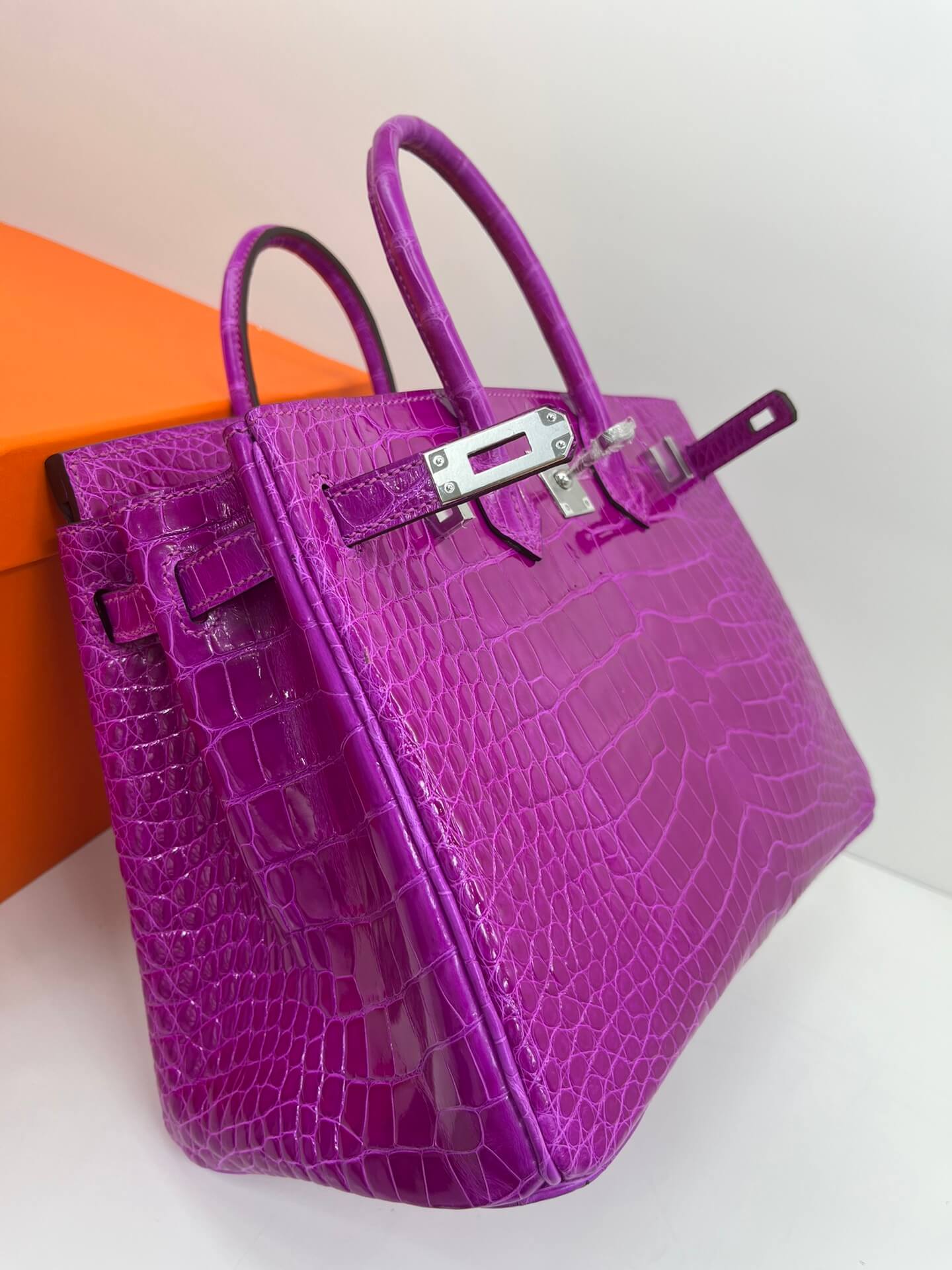 Birkin25 imported American high-gloss crocodile skin made of three skins, hand-waxed thread👛👛