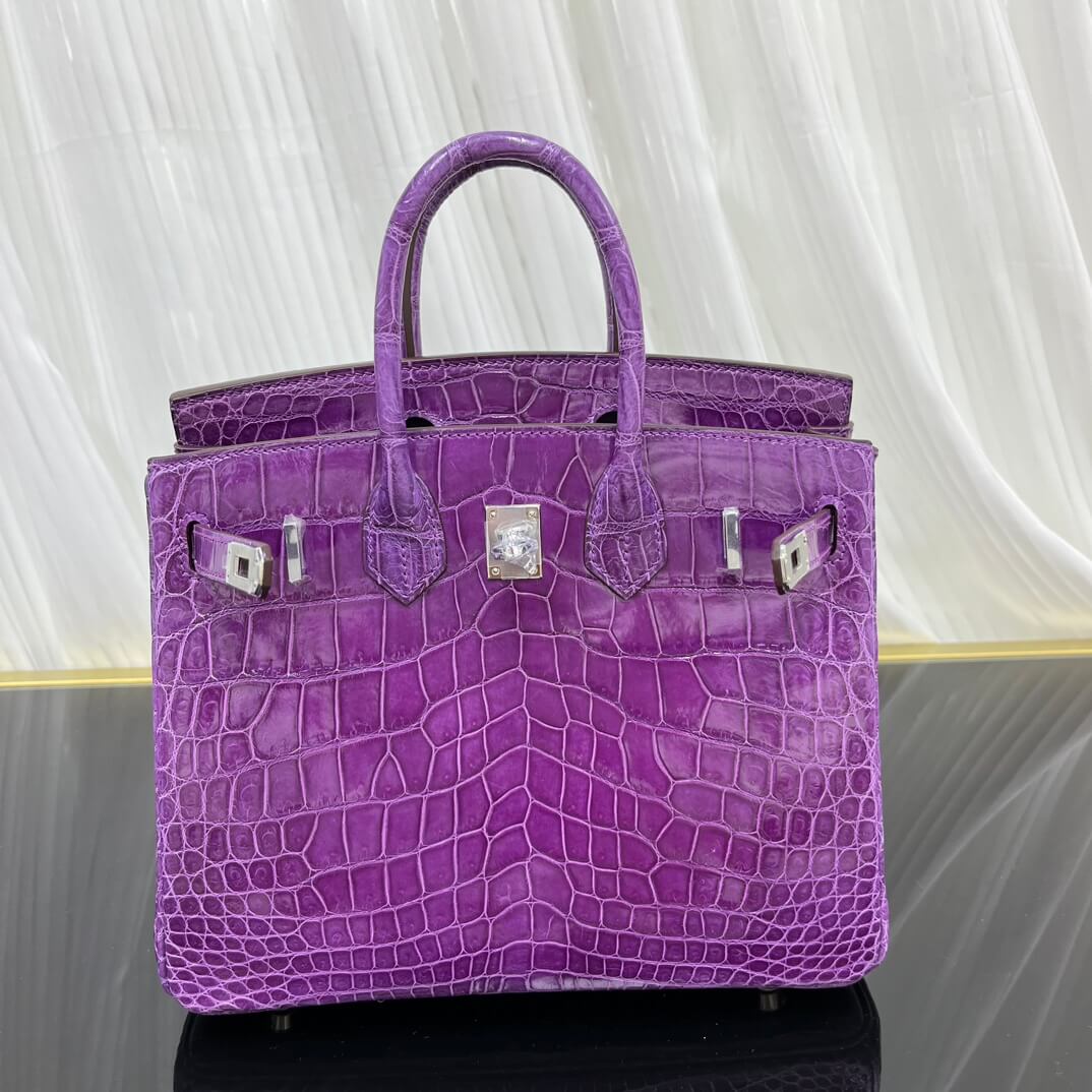 Birkin25 imported high-gloss crocodile leather, in stock, hand-sewn wax thread💕