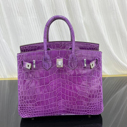 Birkin25 imported high-gloss crocodile leather, in stock, hand-sewn wax thread💕