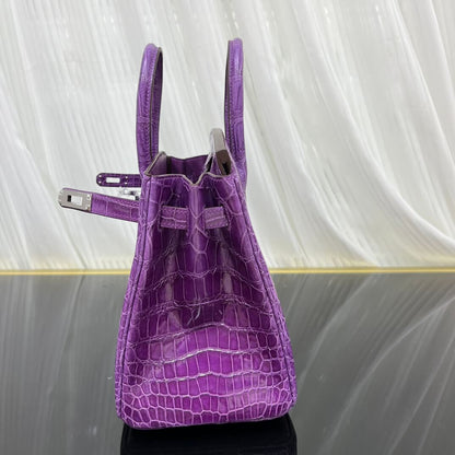 Birkin25 imported high-gloss crocodile leather, in stock, hand-sewn wax thread💕