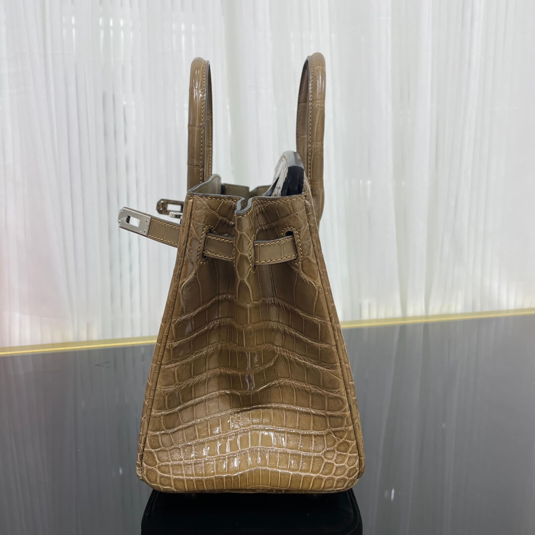 Birkin25 imported high-gloss crocodile leather, in stock, hand-sewn wax thread💕