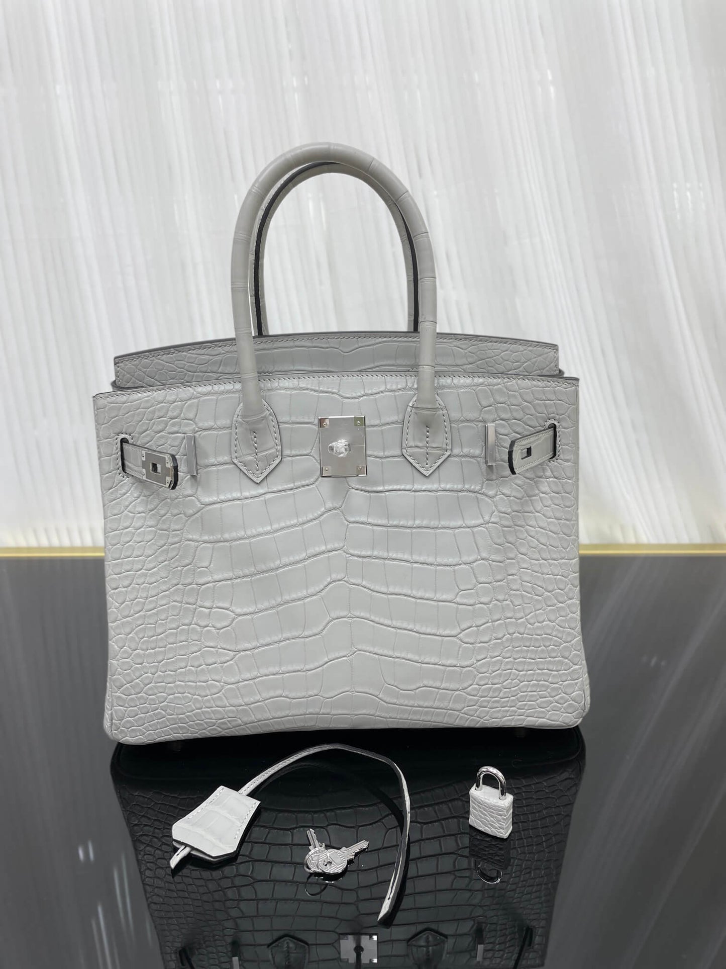 Birkin30 imported matte crocodile leather, in stock and hand-stitched with wax thread💕