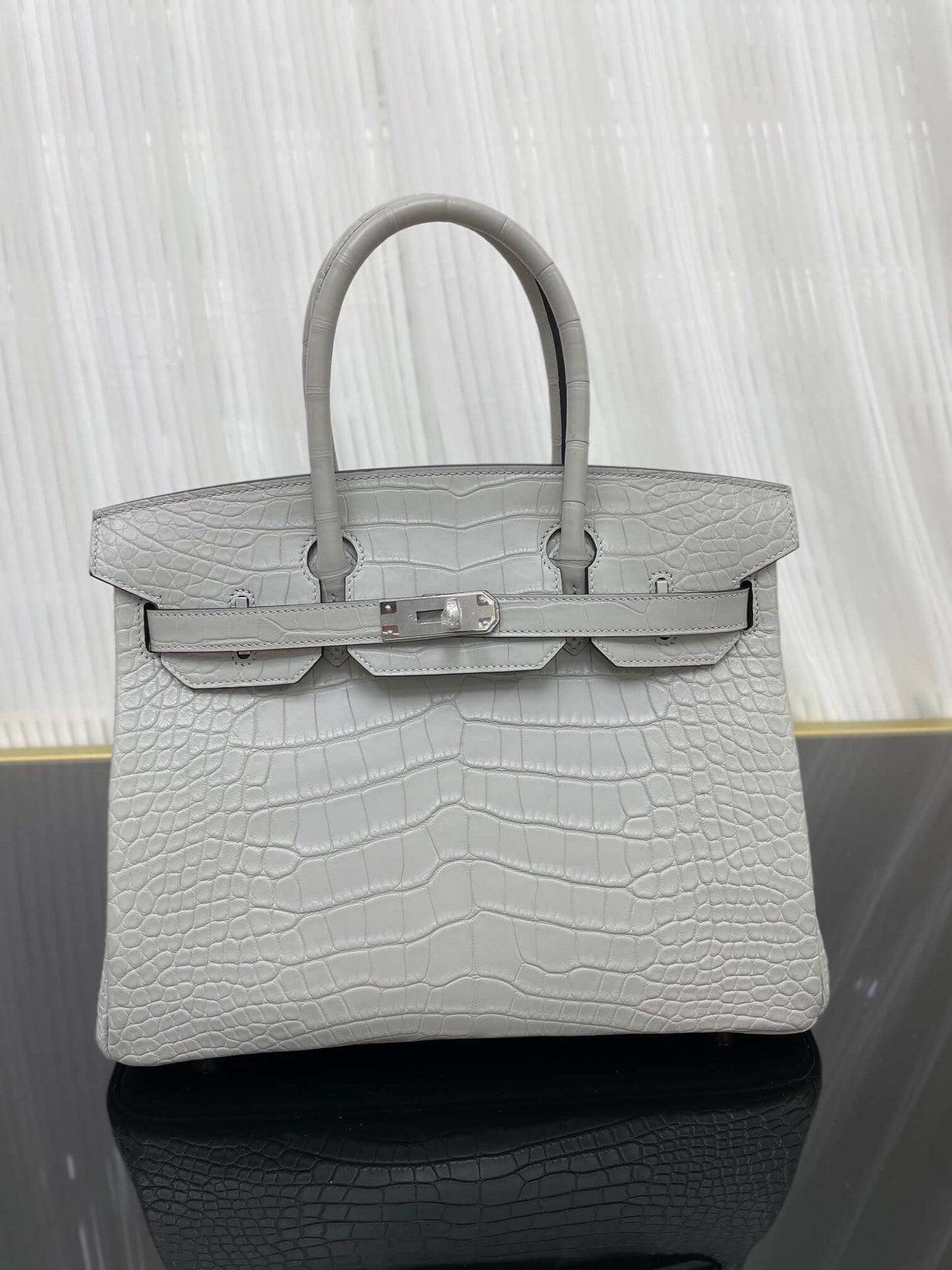 Birkin30 imported matte crocodile leather, in stock and hand-stitched with wax thread💕