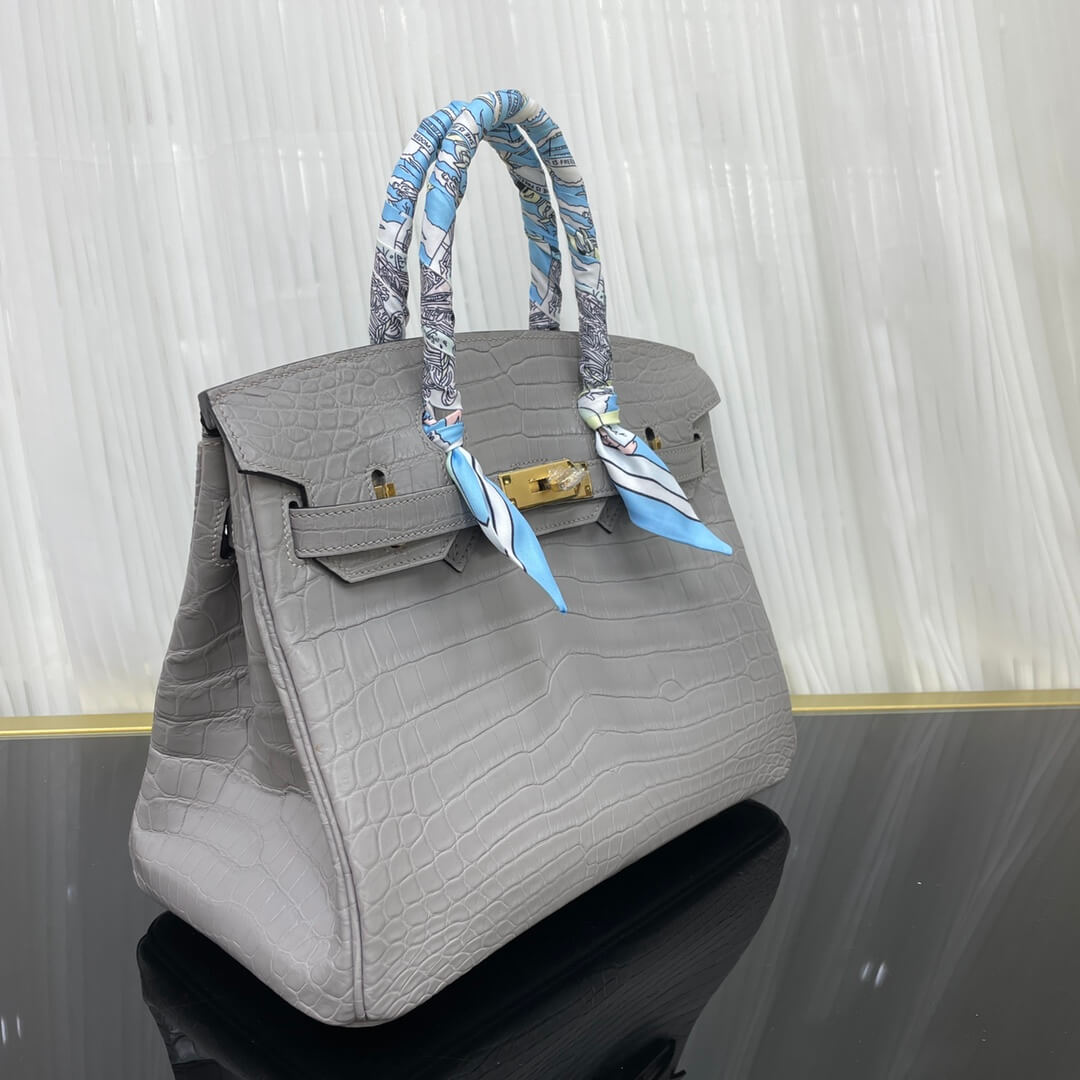 Birkin30 imported matte crocodile leather, in stock and hand-stitched with wax thread💕