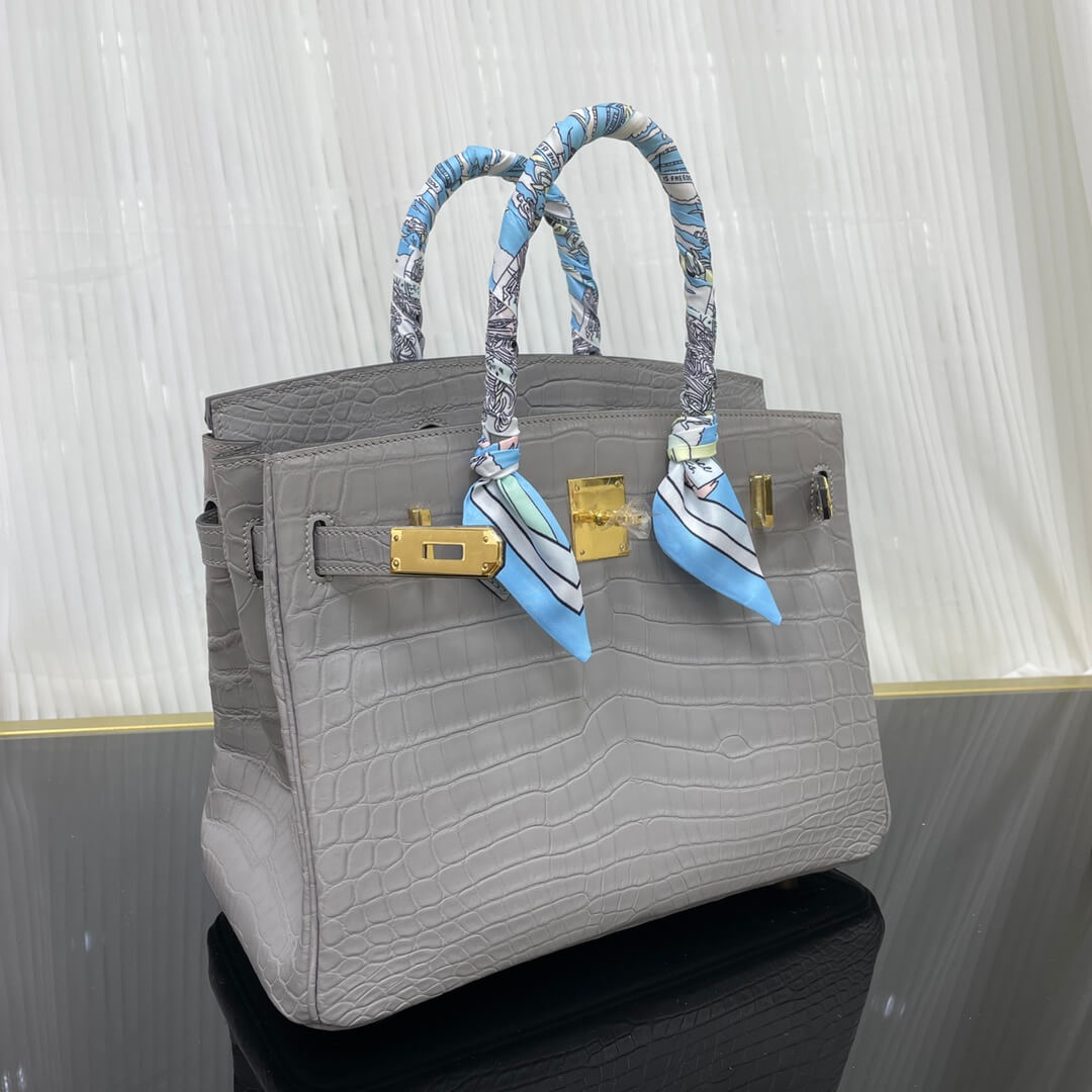 Birkin30 imported matte crocodile leather, in stock and hand-stitched with wax thread💕