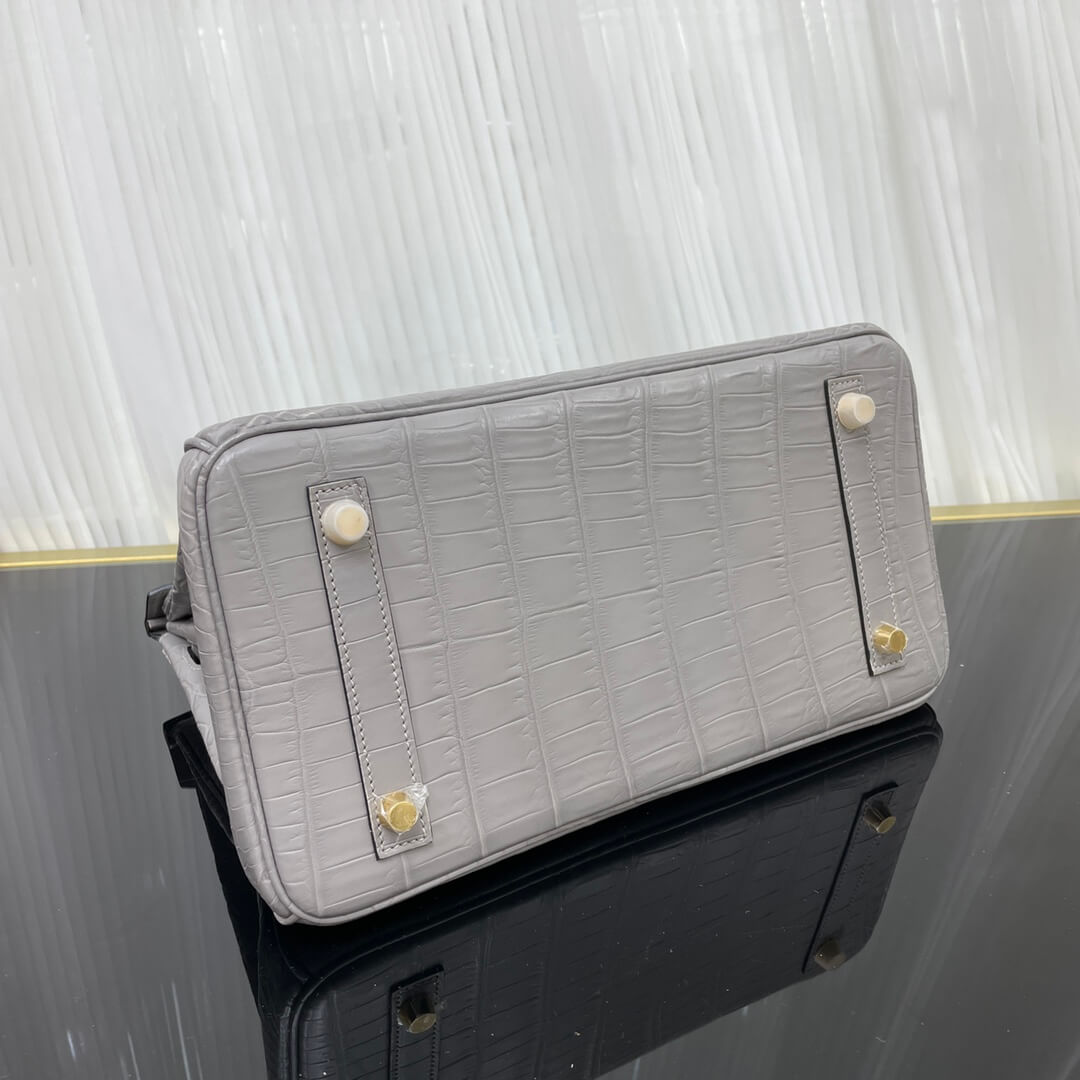 Birkin30 imported matte crocodile leather, in stock and hand-stitched with wax thread💕