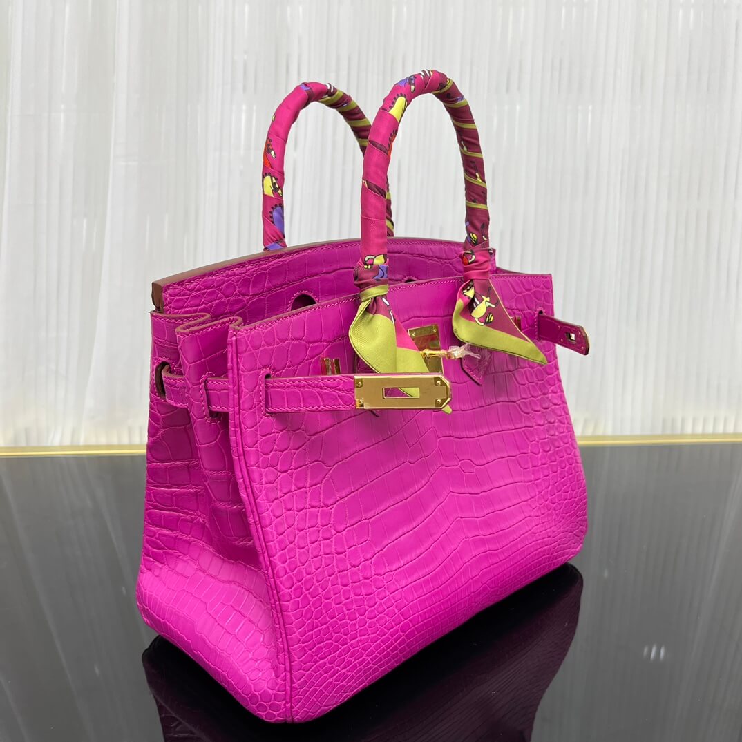 Birkin30 imported matte crocodile leather, in stock and hand-stitched with wax thread💕