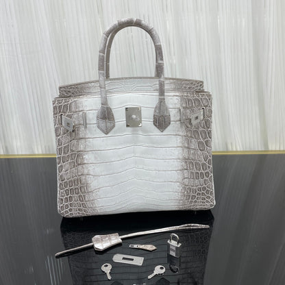 Birkin30 imported Himalayan crocodile skin, in stock, clapping and sewing wax thread 💕