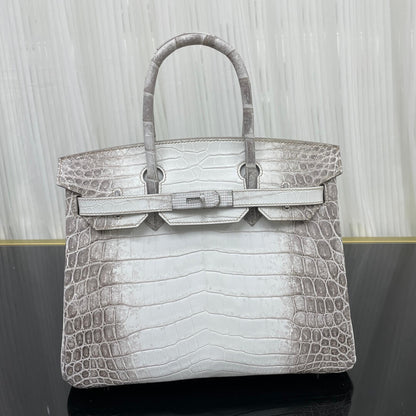 Birkin30 imported Himalayan crocodile skin, in stock, clapping and sewing wax thread 💕