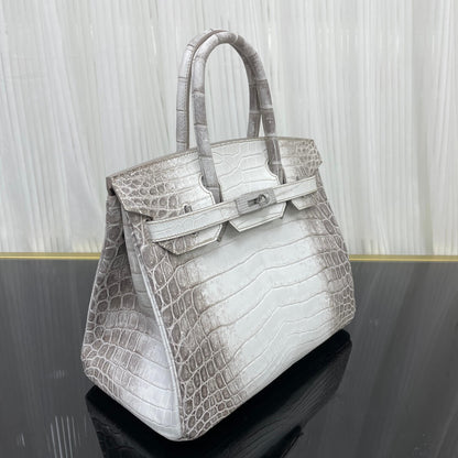 Birkin30 imported Himalayan crocodile skin, in stock, clapping and sewing wax thread 💕