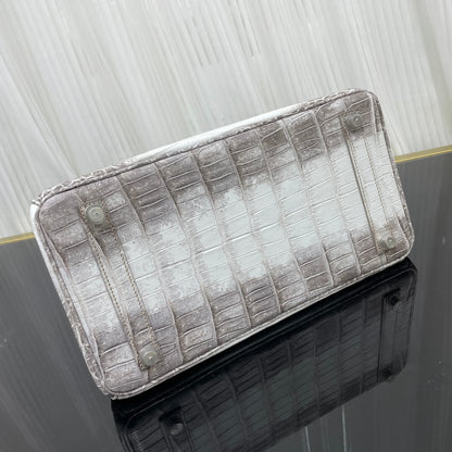 Birkin30 imported Himalayan crocodile skin, in stock, clapping and sewing wax thread 💕