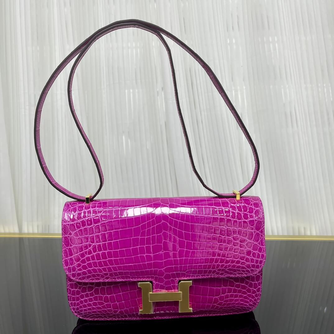 Imported Nile high-gloss crocodile skin Kangkang 26cm, hand-sewn wax thread💕