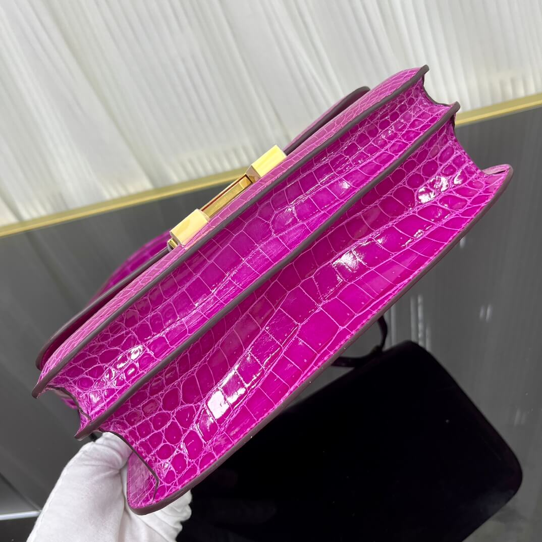 Imported Nile high-gloss crocodile skin Kangkang 26cm, hand-sewn wax thread💕
