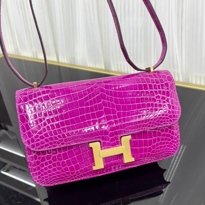 Imported Nile high-gloss crocodile skin Kangkang 26cm, hand-sewn wax thread💕