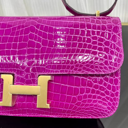 Imported Nile high-gloss crocodile skin Kangkang 26cm, hand-sewn wax thread💕