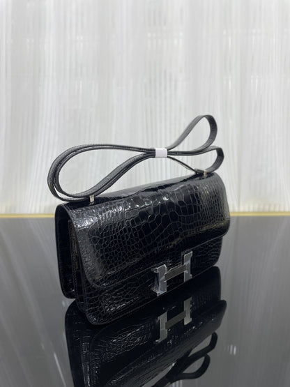 Imported Nile high-gloss crocodile skin Kangkang 26cm, hand-sewn wax thread💕