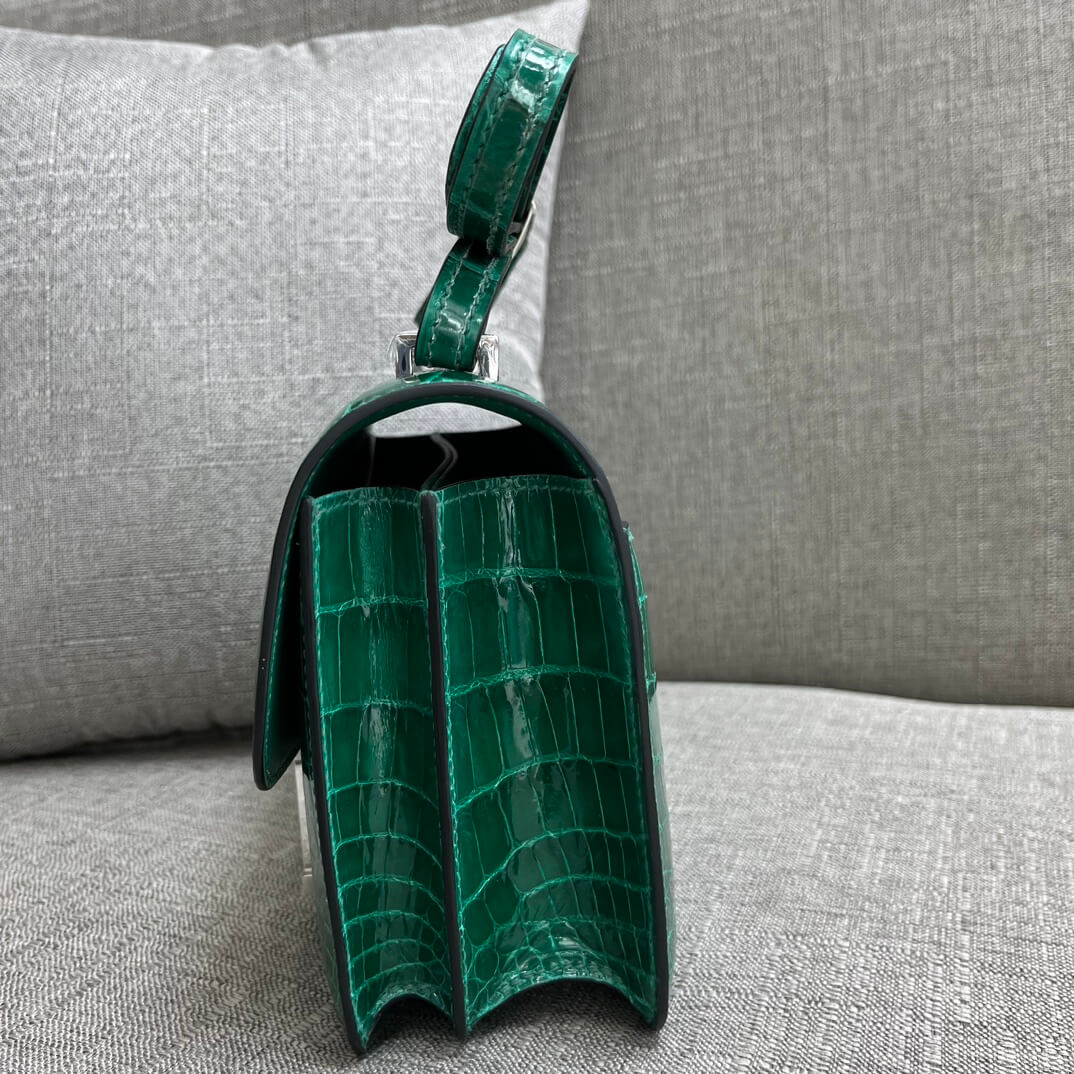 Kangkang 19 stewardess bag imported, Nile crocodile emerald green handmade beeswax thread❤️