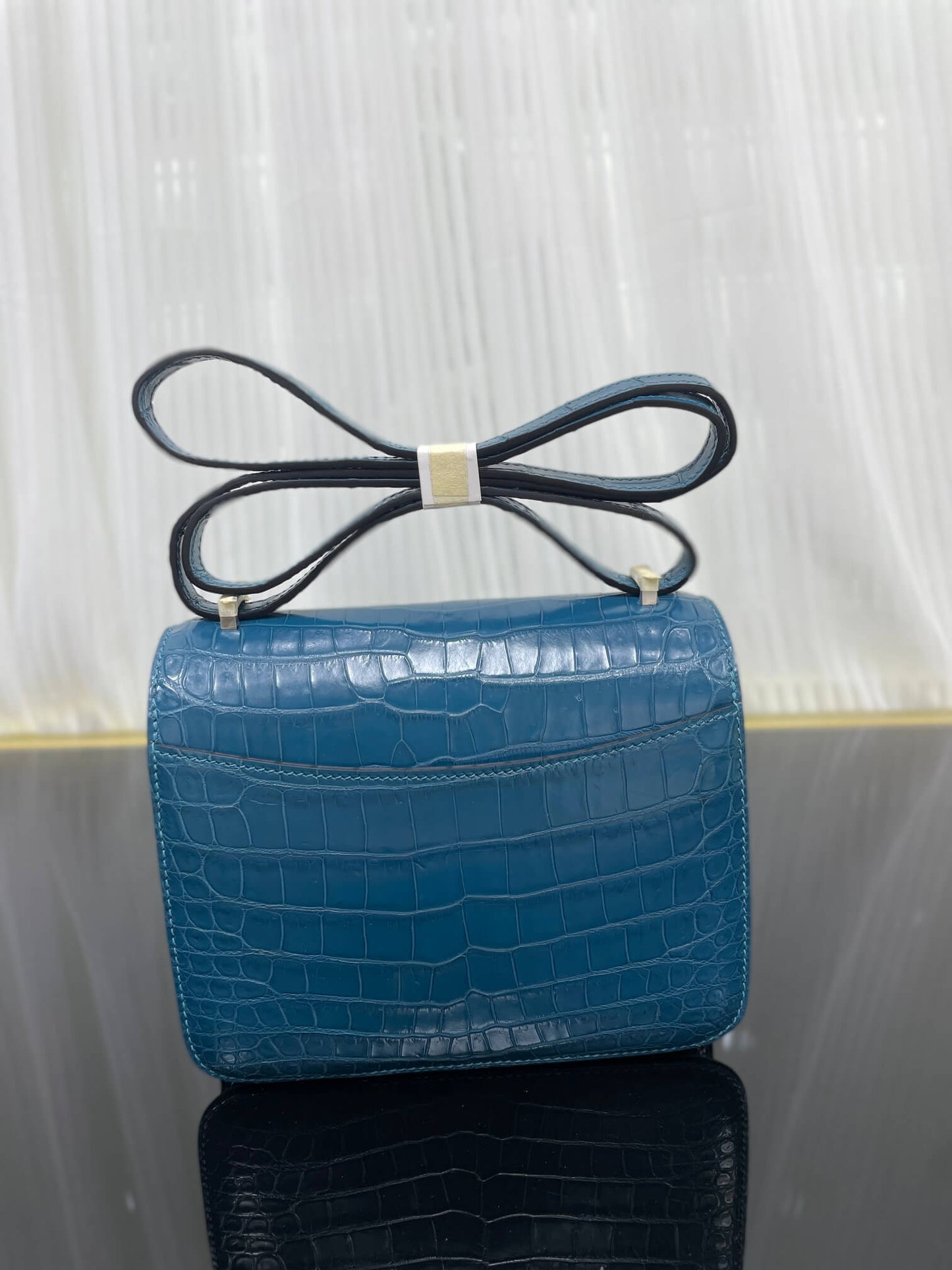 Imported matte crocodile Kangkang 19cm, hand-stitched with wax thread💕