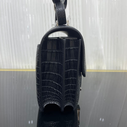 19cm Kangkang matte crocodile belly, lizard buckle, hand-sewn beeswax thread💗