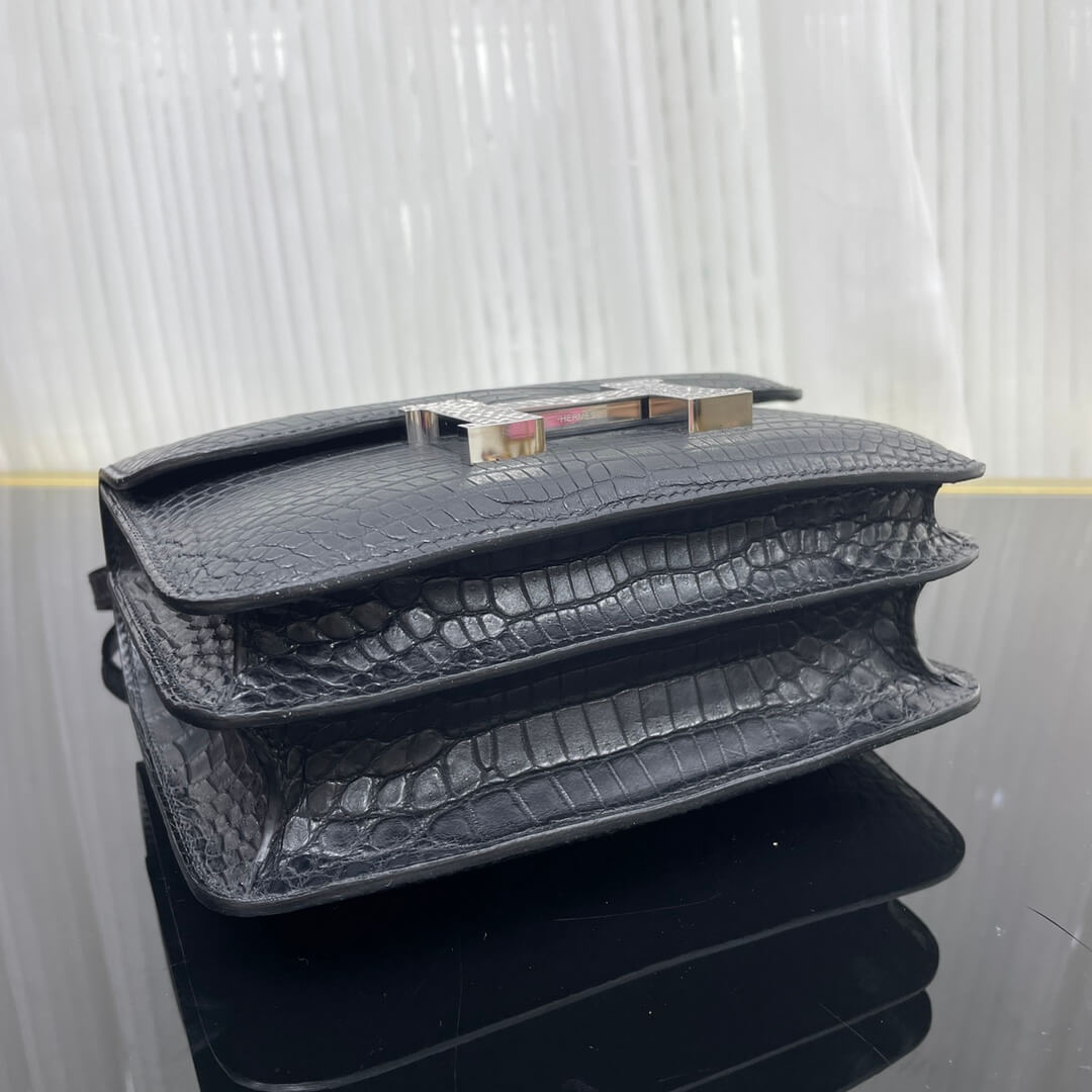 19cm Kangkang matte crocodile belly, lizard buckle, hand-sewn beeswax thread💗