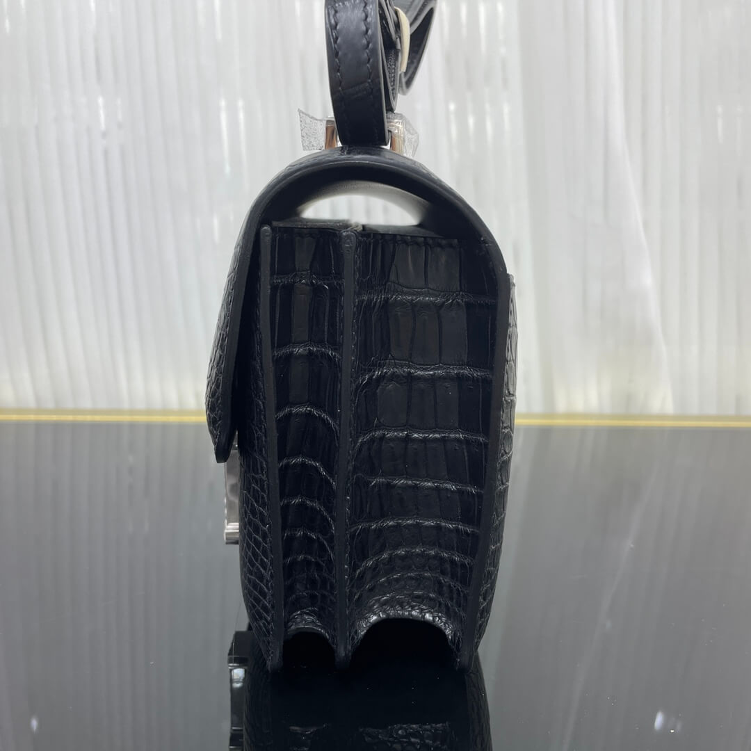19cm Kangkang matte crocodile belly, lizard buckle, hand-sewn beeswax thread💗
