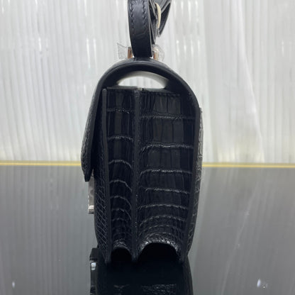 19cm Kangkang matte crocodile belly, lizard buckle, hand-sewn beeswax thread💗