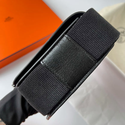 Geta 20cm chevre: black silver Noir buckle