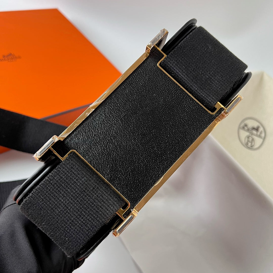 Geta 20cm chevre: Black Gold Noir Buckle