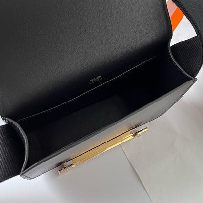 Geta 20cm chevre: Black Gold Noir Buckle