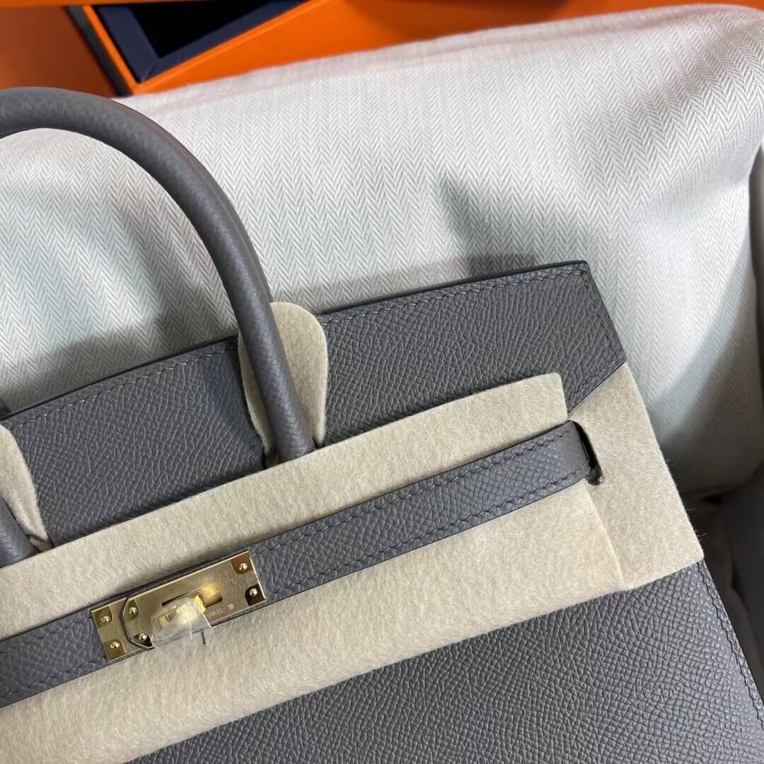 Birkin Sellier outseam epsom: pewter gray