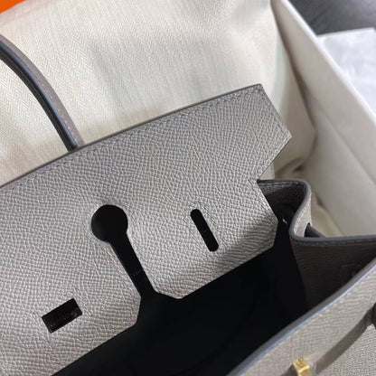 Birkin Sellier outseam epsom: pewter gray