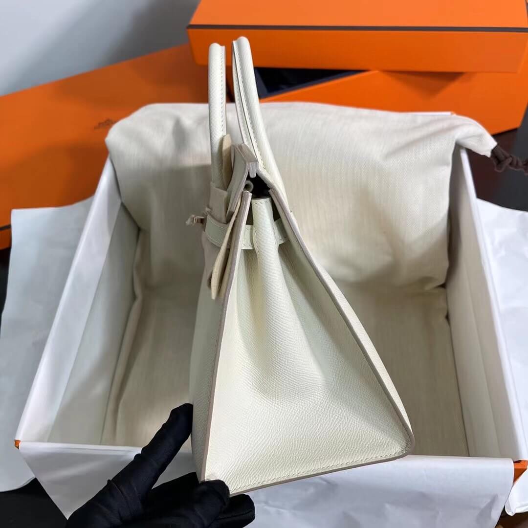 Birkin Sellier outseam epsom: milkshake white