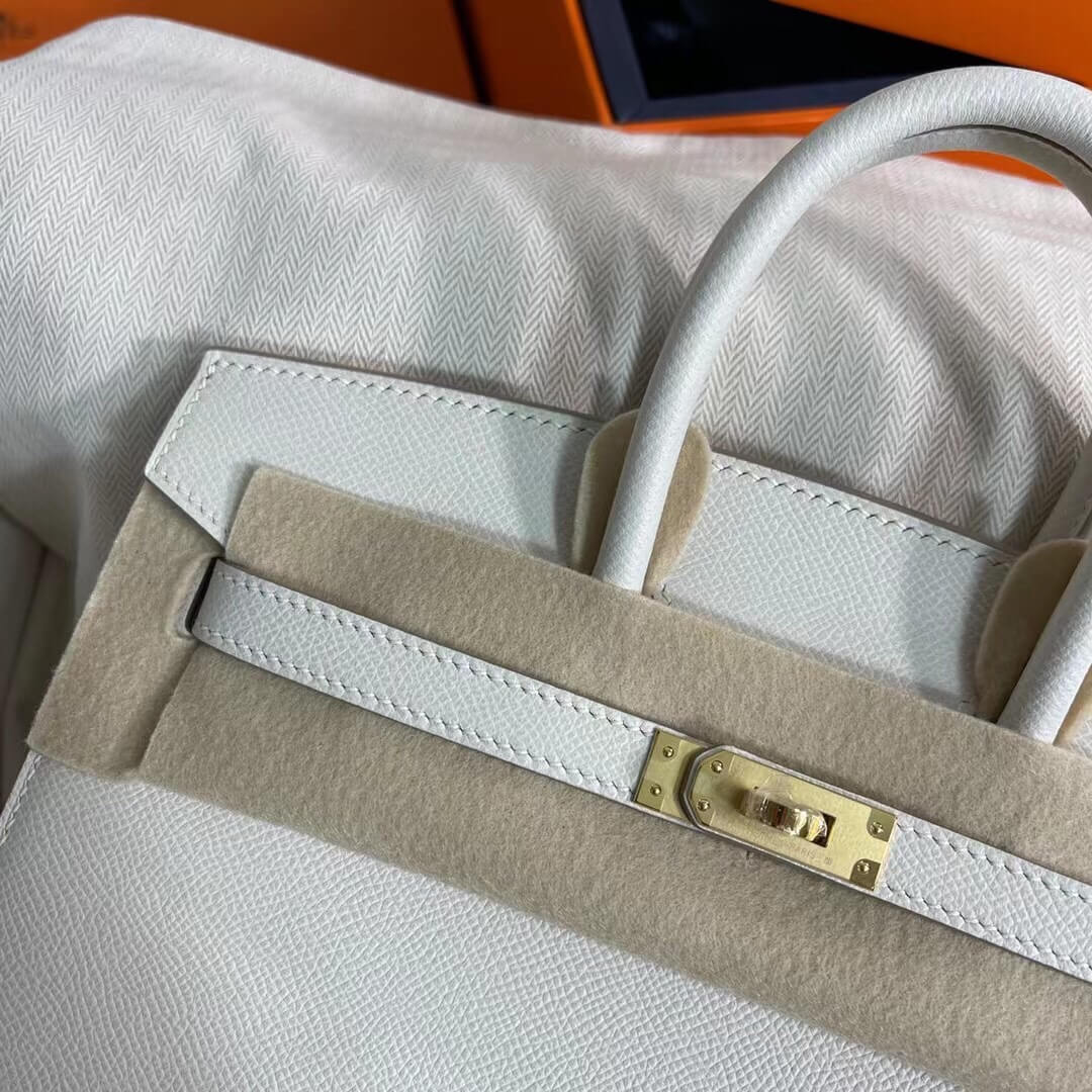 Birkin Sellier outseam epsom: milkshake white