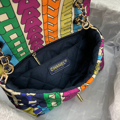 CHANEL 💯21k Chanel Autumn/Winter series burst rainbow printing CF style,